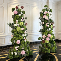 Arche de fleurs artificielles réalistes vertes de la série Monet Wild Lotus pour décoration de jardin et arrangements de mariage style forêt