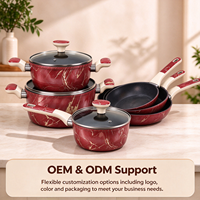 Ensemble de casseroles en bakélite antiadhésives résistantes à la chaleur certifiées LFGB, 9 pièces, distributeur OEM ODM, commande en gros, ensembles de casseroles en aluminium