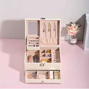 Nuevos Modelos de Estuche para Joyas de Cuero PU, Estuche para Joyas de Gran Capacidad, Estuche para Guardar Joyas, Venta al por Mayor - Product Image 2
