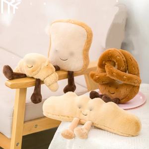 Porte-clés en peluche en forme de croissant de pain grillé de la série <span class=keywords><strong>J</strong></span> C, jouet porte-clés de la série pain - Product Image 1