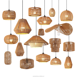 Lampada a Sospensione in Bambù e Rattan Fatta a Mano, Tendenza Decorativa per Caffè e Ristoranti - Product Image 5