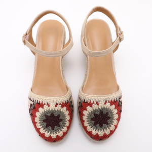 Sandalias de Plataforma <span class=keywords><strong>con</strong></span> <span class=keywords><strong>Cuña</strong></span>, Estilo Espadrille, Cómodas, Ligeras, <span class=keywords><strong>con</strong></span> una Sola Correa, Punta Cuadrada, Correa de Hebilla en el Tobillo, Casuales, para Primavera, Otoño y Verano - Product Image 5