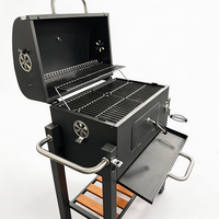 Barbecue fumoir professionnel robuste avec étagère avant pour la cuisson gourmande en extérieur