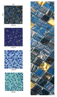 Carrelage en mosaïque de verre bleu classique moderne de luxe, carreaux de porcelaine brillants, parquet carré, décoration murale d'hôtel, utilisation intérieure