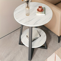Table d'appoint ronde en marbre Table d'appoint pour salon, bureau de chevet pour hôtel Table de chevet à haute charge Vente en gros