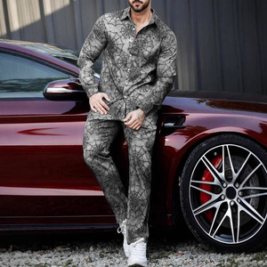 Elegante e Attraente Completo Casual da Uomo in Due Pezzi: Camicia a Maniche Lunghe e Pantaloni, Perfetto per Appuntamenti, Feste e Matrimoni ODM - Product Image 2