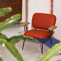 Fauteuil lounge en cuir rétro nostalgique en gros d'usine avec accoudoir ergonomique pour la maison, le bureau et l'extérieur