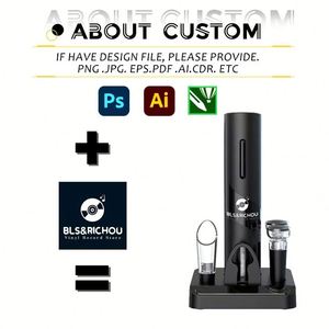 Ensemble d'ouvre-bouteilles automatiques avec logo personnalisé, rechargeable par USB, en acier inoxydable, cadeaux promotionnels - Product Image 2