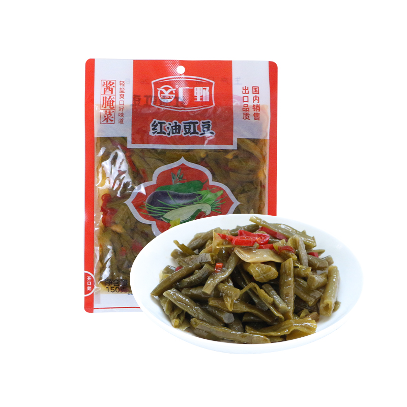 Chineseцелая закуска, нарезанная соленые огурцы, упаковка, кислый маринованный огурчик, коровий горошек в красном масле