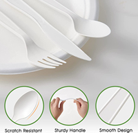 Couverts CPLA personnalisés EcoNewLeaf, biodégradables, jetables, en amidon de maïs, cuillère, fourchette, couteau, compostables, pour fêtes, en plastique PLA