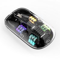 2.4GHz/BT5.0 Bluetooth Souris transparente Ordinateur Silencieux Rechargeable Léger RGB Souris de jeu sans fil pour ordinateur portable MacTablet