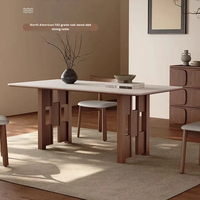 Ensemble de table à manger en bois massif de haute qualité avec un design moderne et simple, facile à nettoyer, durable pour un usage quotidien