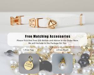 Blanc Veet personnalisé chat et petit chien collier noeud papillon laisse ensemble, gratuit gravé chaton chiot nom étiquette, or cloche, animal de compagnie cadeau d'anniversaire - Product Image 4