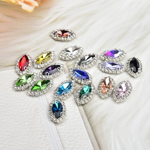 Hebilla de Cristal con Forma de Ojo de Caballo y Garra Plateada, Cristales de Vidrio Planos para Coser en Prendas, Zapatos, Bolsos y Accesorios de Costura - Product Image 4