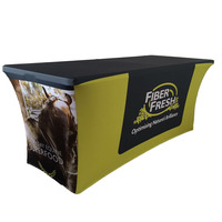 Nappe publicitaire extensible par transfert de chaleur Votre propre logo Couvertures de table marketing imprimées Nappe de table ronde