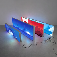 Stand d'exposition textile personnalisé avec cadre en aluminium, éclairage pop-up, toile de fond et éclairage publicitaire sur pied