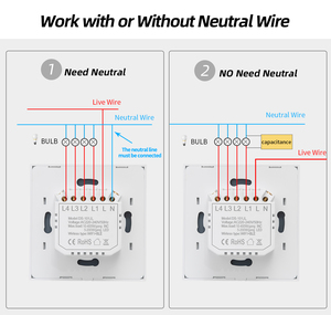 110V 220V hiçbir nötr tel 1 2 3 4 Gang Tuya WiFi ışık anahtarı App ses kontrolü elektrikli duvar akıllı dokunmatik anahtarı - Product Image 6