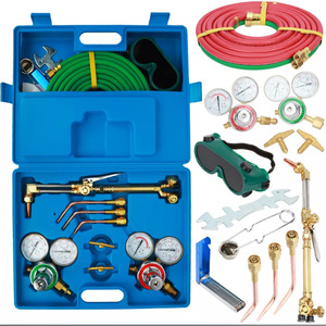Kit d'outils de découpe oxyacétylénique - ensemble complet - régulateur de pression tout en cuivre, boîte de soudage et de découpe de style américain - Product Image 1