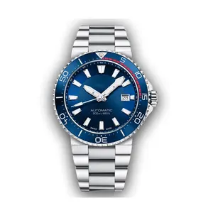 OEM不锈钢蓝色手表男士自动机械豪华高品质潜水手表男士