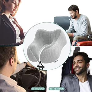 Thiết kế mới hình chữ U du lịch Polyester ngủ gối bán buôn bộ nhớ bọt cổ gối - Product Image 3