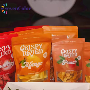 Túi đóng gói dạng đứng có khóa kéo, chất liệu thực phẩm, in ấn tùy chỉnh, có cửa sổ trong suốt, dùng để đóng gói trái cây sấy khô - Product Image 1