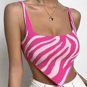 Canottiera interna corta lavorata a maglia con stampa zebrata <span class=keywords><strong>retrò</strong></span> alla moda <span class=keywords><strong>abbigliamento</strong></span> da <span class=keywords><strong>donna</strong></span> - Product Image 1