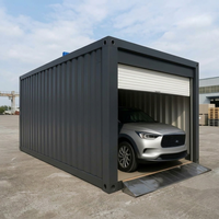 Garage préfabriqué en acier portable et peu encombrant avec porte à enroulement pour le stationnement des voitures, l'atelier et le stockage sécurisé des équipements