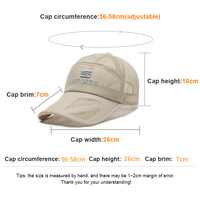 RongGuang - Gorra de Béisbol Unisex de Malla Transpirable con Protección Solar para Verano, Gorra Deportiva de 6 Paneles para Hombre y Mujer