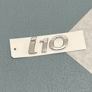 Emblème de voiture, logo 3D, autocollants de carrosserie en ABS pour <span class=keywords><strong>I10</strong></span>-I40/<span class=keywords><strong>N</strong></span> <span class=keywords><strong>LINE</strong></span> - Argent Noir, finition brillante de haute qualité, décoration et protection - Product Image 2