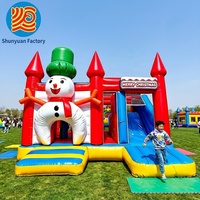 Château gonflable de Noël personnalisé, facile à installer, château gonflable rebondissant pour enfants