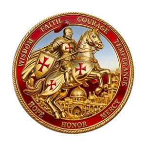 Moneta Commemorativa della Cavalleria Cristiana, Artigianato in Metallo, Decorazione Religiosa a Tema Guardiano, Souvenir della Fede - Product Image 2