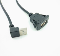 Kabel Ekstensi USB A Female dan Type C Female Square Snap in Panel Mount untuk Dashboard Mobil, Kabinet, Enclosure, OEM