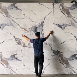 Melinco 인테리어 장식 무해한 재료 5mm 두께 대리석 질감 보드 천연 대나무 섬유 원활한 벽 시트 - Product Image 3