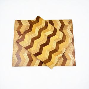 Bamboo Acacia Rubberwood Cutting Board Set 25.5x20.5cm 35.5x28cm Rectangle Double Sided Interlocking Kitchen Chopping <b>Blocks</b> - Product Image 2
