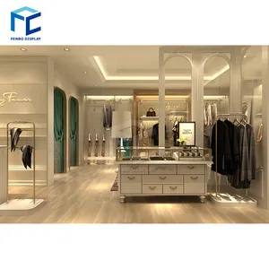 Moda butik mağaza düzeni bez dükkanı mobilya tasarımı için giyim mağazası