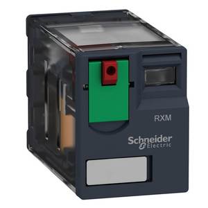 General Purpose 24 V RXM Series Miniature Plug-in 2 C/O <b>Relay</b> with 12 a Thermal Current and Lockable Test Button - Product Image 1