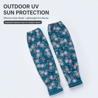 Sarung Lengan Olahraga Luar Ruangan Bahan Polyester Anti Panas Bernapas Motif Bunga Elastis untuk Jogging dan Olahraga