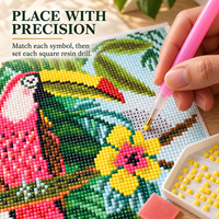Kit de Peinture Diamant KS Craft Oiseaux Tropicaux et Fleurs – Perforation Spéciale, Art Diamant Oiseaux et Fleurs, Décoration Maison DIY, Cadeau