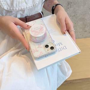 Support magnétique arc rose Tschick adapté à l'étui <span class=keywords><strong>iPhone</strong></span> 15 14 13 12 <span class=keywords><strong>11</strong></span> Pro Max couverture arrière acrylique absorbant les chocs fond souple - Product Image 3