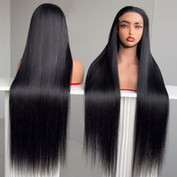Perruques en gros 13x6 sans colle, avec dentelle frontale HD complète, en cheveux indiens vierges, et perruques 13x4 en cheveux humains vierges bruts avec cuticules alignées