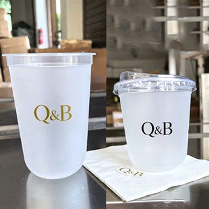 Vasos de Plástico Esmerilados Personalizados Blancos y Rosas de 12oz y 16oz con Logotipo para Bodas, Fiestas, Bar, Bebidas, Vino, <span class=keywords><strong>Taza</strong></span>, Vasos - Product Image 1