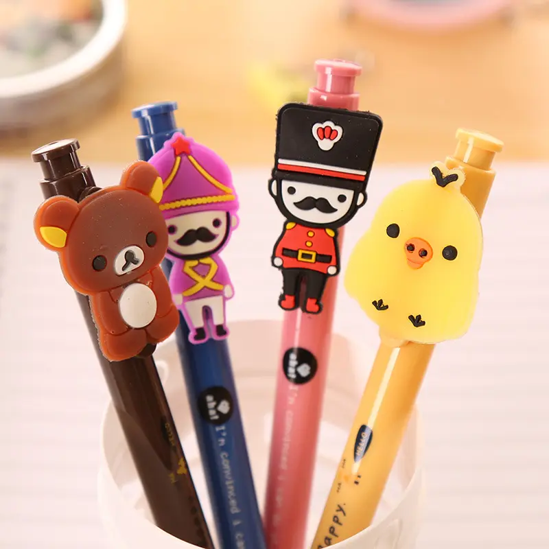 Bolígrafo de dibujos animados de animales pequeños estudiante de escuela primaria papelería creativa al por mayor bolígrafos de prensa creativos de Corea del Sur