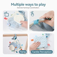Doudou Éléphant Adorable en Coton Doux et Peluche, Jouet Sensoriel Apaisant et Anneau de Dentition pour Nouveau-nés, Aide au Sommeil pour Bébés et Tout-petits, Vente en Gros