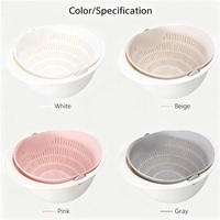 YuShu Groente Fruit PP Voedselveilige Duurzame Flexibele Keuken Spoelbak Wasbak Zeef Afgietbak Set Dubbellaagse Mand