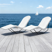 Chaise longue moderne en FRP de qualité commerciale, sans décoloration, sans fissures, pliage, découpe, ergonomique, en forme de S, personnalisable, imperméable, toute l'année