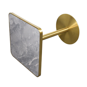 Mesa de comedor de <span class=keywords><strong>metal</strong></span> cepillado de titanio directo de fábrica de alta calidad, mesa de comedor de café de negocios cuadrada - Product Image 5