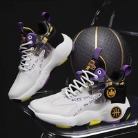 Chaussures de basket-ball pour hommes, tige en PU, semelle intermédiaire en EVA, baskets antidérapantes pour l'entraînement en plein air, toutes saisons