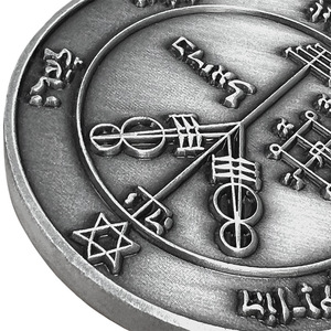 Solomon King เหรียญป้องกันภัย, เหรียญสะสมเหรียญที่ระลึกสำหรับพิธีทำสมาธิพิธีชงชาทำจากโลหะผสม - Product Image 1