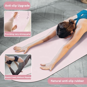 Tapete de <span class=keywords><strong>Yoga</strong></span> Ecológico Sansd de PU Rosa con Logotipo Personalizado, Impermeable, de Goma, Antideslizante, Ovalado, Curvo - Product Image 4