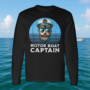 Camiseta náutica de manga larga para capitán de barco a motor - Product Image 3